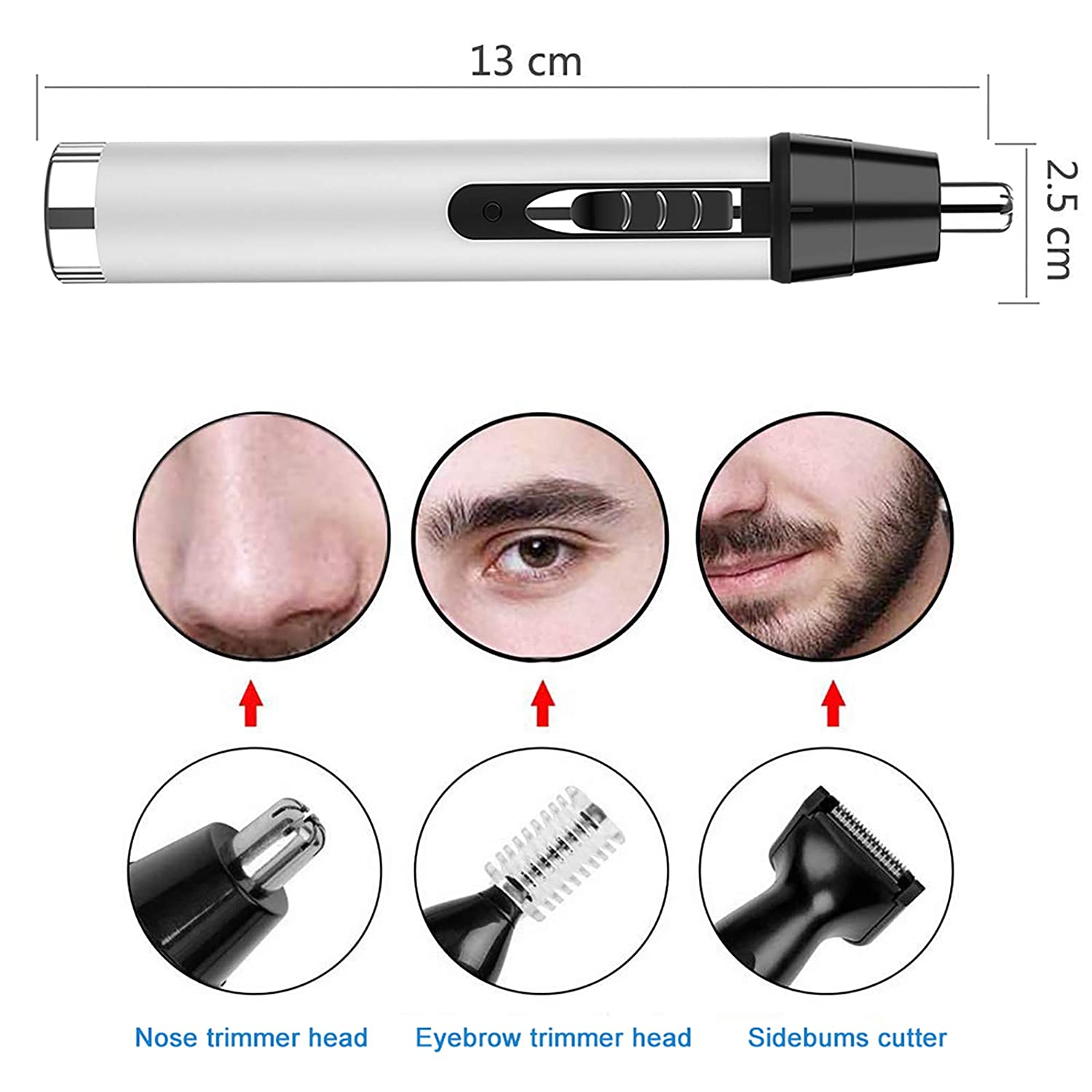 4 in 1 trimmer per il naso della barba del sopracciglio ricaricabile indolore